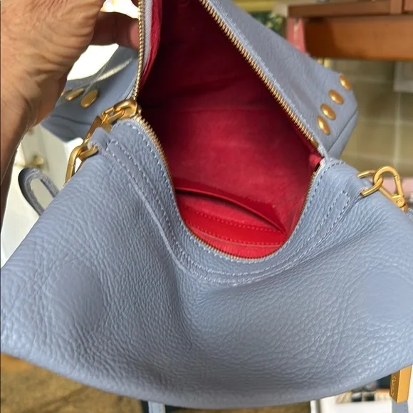 Hammitt  Baby Blue/ Lilac Pebbled Leather Crossbody Bag Like New - Picture 11 of 11